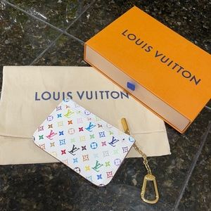 Louis Vuitton white multicolor key pouch